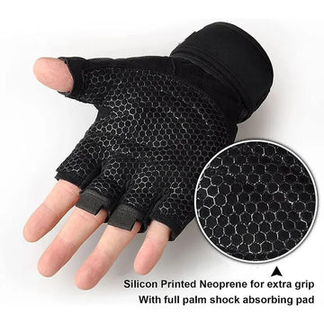 Gym Gloves with Wristband for Weight Lifting Body Building